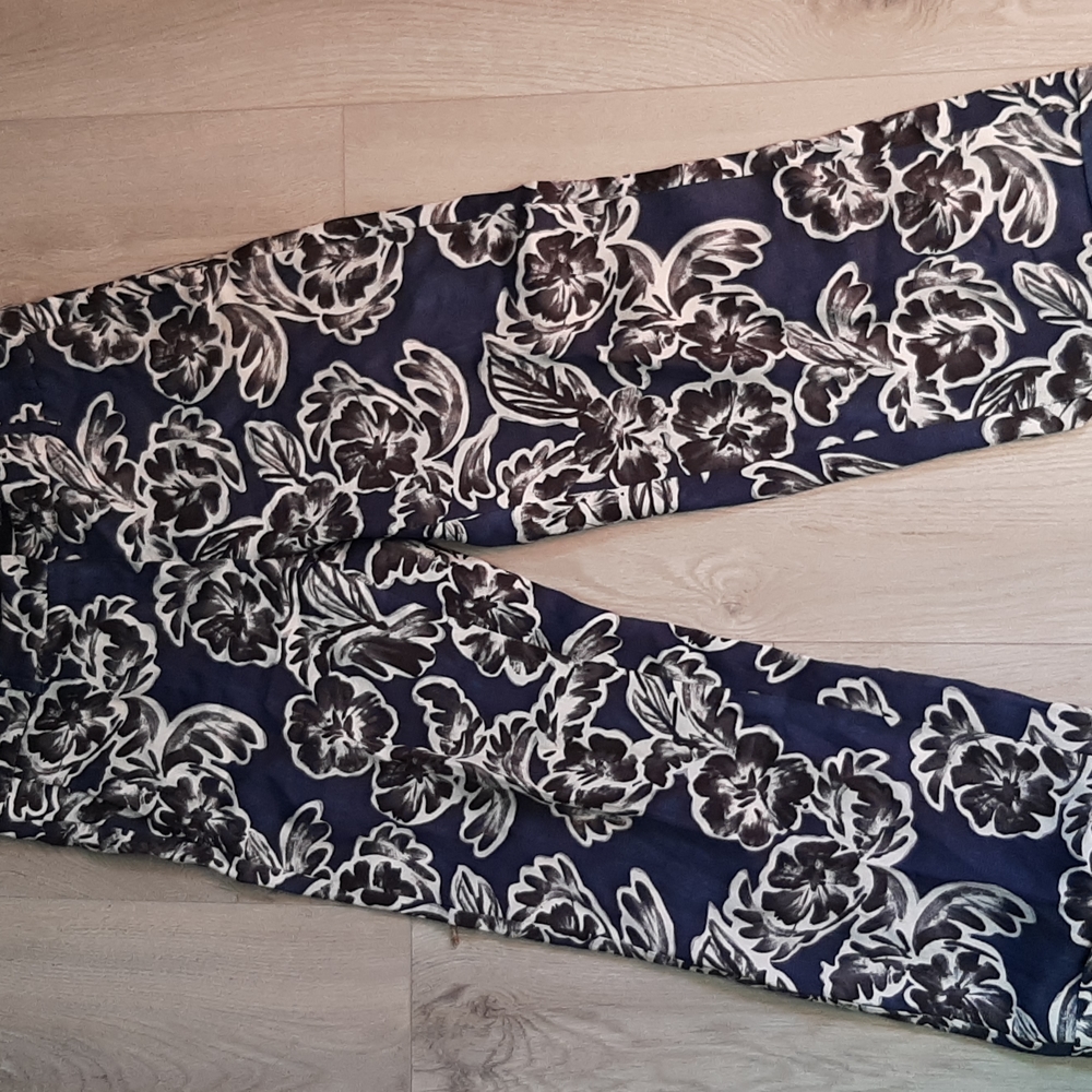 S maxmara floral linen mix panta